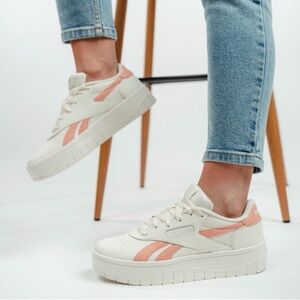 Reebok Off-White and Peach Sneakers